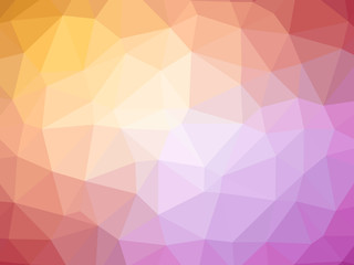 Rainbow orange pink purple gradient polygon shaped background