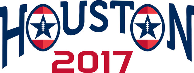 American Football Houston 2017 Word Retro