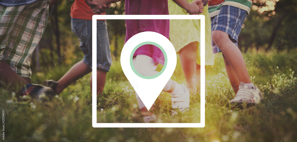 Poster location destination navigation pointer concept