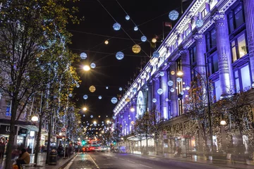 Fotobehang Christmas lights in London © Alexey Fedorenko