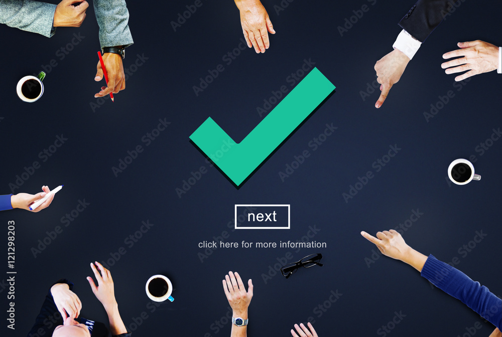 Poster check icon correct element next concept