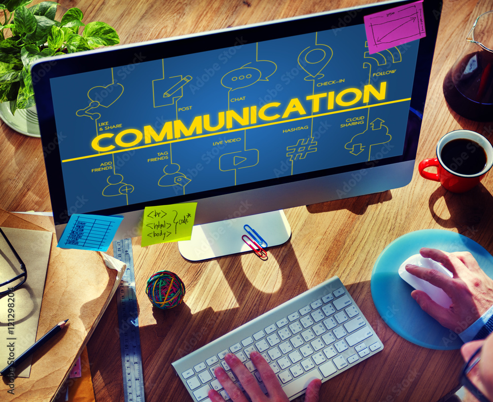 Poster blog internet networking connect communication concept
