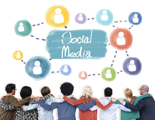 Social Media Communication Connection Network Concept