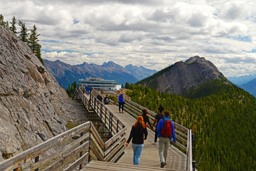 The beautiful boardwalk to the Cosmic Ray station on Sulphur mountain. © efaah0