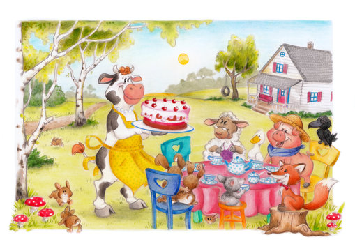 Tiere, Kaffee, Kuchen, Tee, Freunde