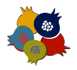 Pomegranates for greeting card design, Decoration