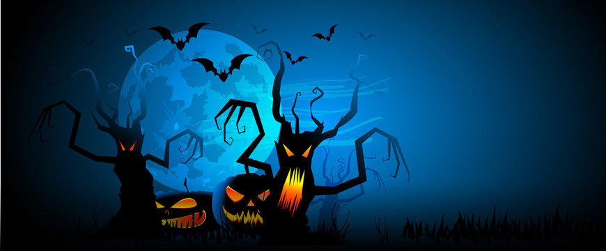 Halloween, alberi, zucche, paura, tutti i santi