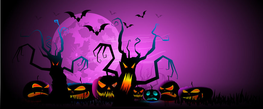 Halloween, alberi, zucche, paura, tutti i santi