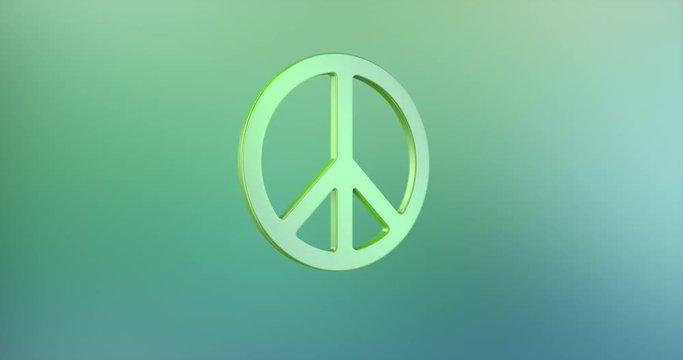 Animated Peace Color 3d Icon Loop Modules for edit with alpha matte
