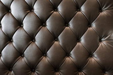 Luxury brown leather texture with buttoned pattern
