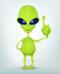 Funny Alien Cartoon Illustration