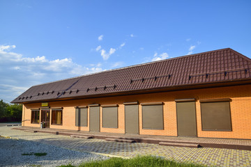 The roof of corrugated sheet on a building