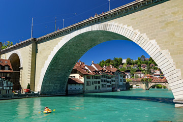 The Aaer River running through Bern, Switzerland
