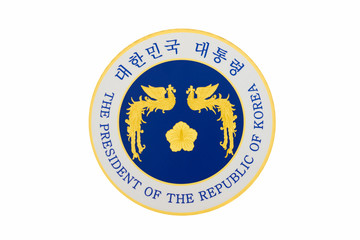 Isolation of sign of The President of the Republic of Korea.
