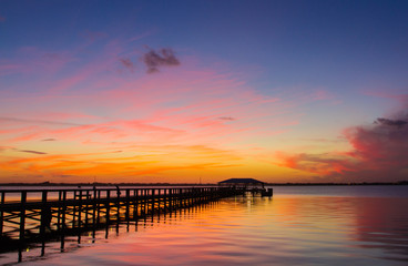 Fototapeta premium Zachód słońca z Melbourne Beach na Florydzie - 31 stycznia 2015 r