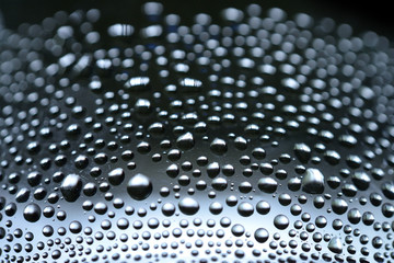 Water drop on bottle : selective focus
