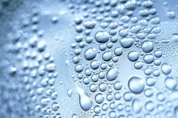 Water drop on bottle : selective focus