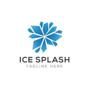 Ice Splash Abstract Logo Design Vector