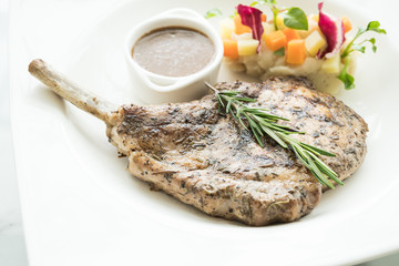 Grilled pork chop steak