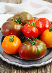 Fresh organic colorful tomatoes.