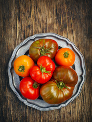 Fresh organic colorful tomatoes.