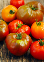 Fresh organic colorful tomatoes.