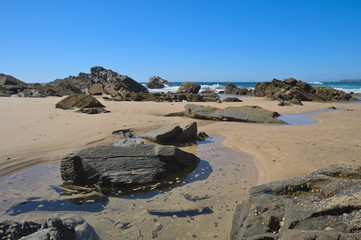 Fototapeta na wymiar Nossa Senhora Beach in Costa Vicentina, Zambujeira do Mar, Alentejo, Portugal