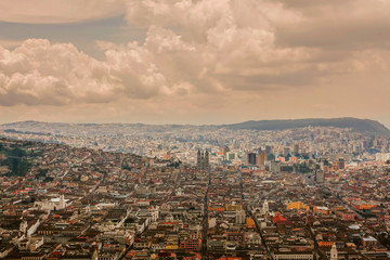 Fototapeta na wymiar Aerial View Of Quito Capital Of Ecuador