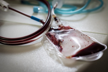 blood bag on the single donor platelets blood separation machine