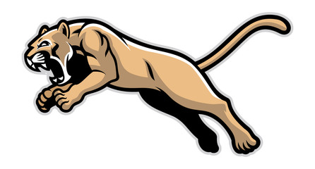 Fototapeta premium skacząca maskotka Cougar