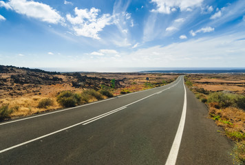 Road to horizon.  Lanzarote. Canary Islands. Spain © alexanderkonsta