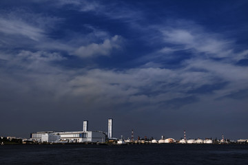Naklejka premium waterfront manufacturing industry, petrochemical complex 