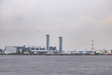 Naklejka premium waterfront manufacturing industry, petrochemical complex 