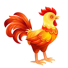 Stylized red rooster illustration