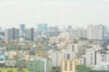 Fototapeta na wymiar Blur background of high view city 