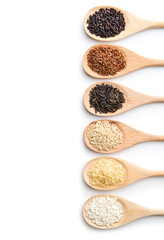 Different rice varieties.