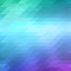 Abstract mosaic background of colored triangles in blue and green shades.