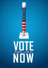 Vote now. 2016 USA presidential election campaign.