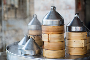 Dim sum chinese breakfast food in restaurant.