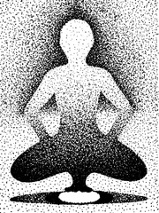 tuck toe wide knee pose, yin yoga, sitting on the feet toes, hand drawn