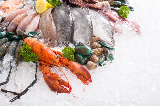 .Seafood market fresh food sea