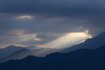 Sunrise light tourist people view