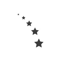 Set of stars from small to large icon. Set of stars from small to large Vector isolated on white background. Flat vector illustration in black. EPS 10