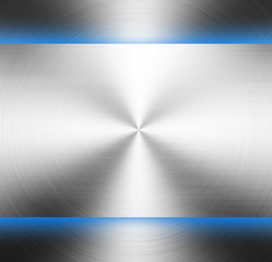 polished metal template with blue light background