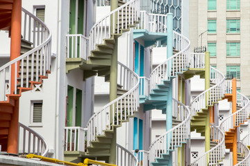 Colorful spiral staircase