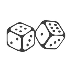 Dice icon. Dice Vector isolated on white background. Flat vector illustration in black. EPS 10