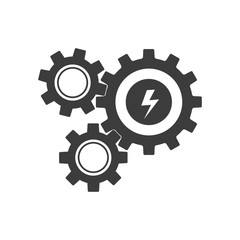 Mechanism icon. Mechanism Vector isolated on white background. Flat vector illustration in black. EPS 10