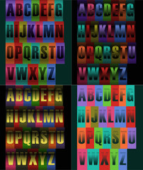 Striped artistic alphabets