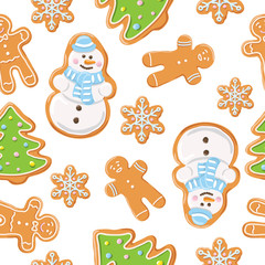 Ginger cookies seamless pattern.
