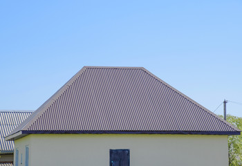 The roof of corrugated sheet